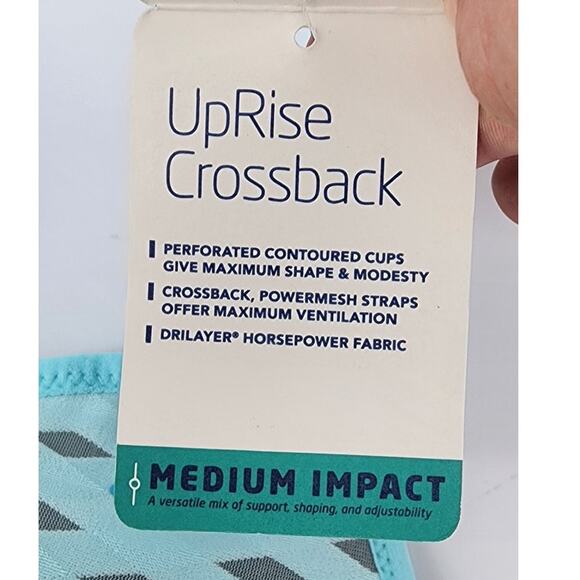 New NWT Brooks Uprise Crossback Ice Mesh XL A/B Cup Medium Impact Blue - Picture 9 of 9